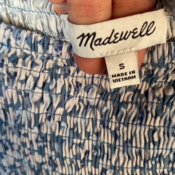 Madewell Lucie Elbow-Sleeve Smocked Midi Dress in Sunflower Field - Picture 5 of 10